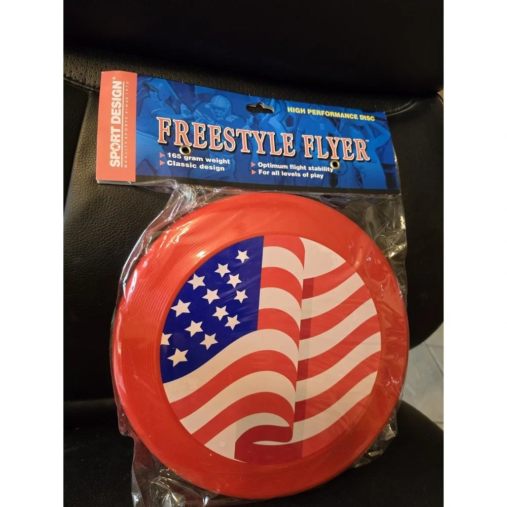 Freestyle Flyer 165g Ultimate Disc Frisbee - American Flag Design - RED - NIP